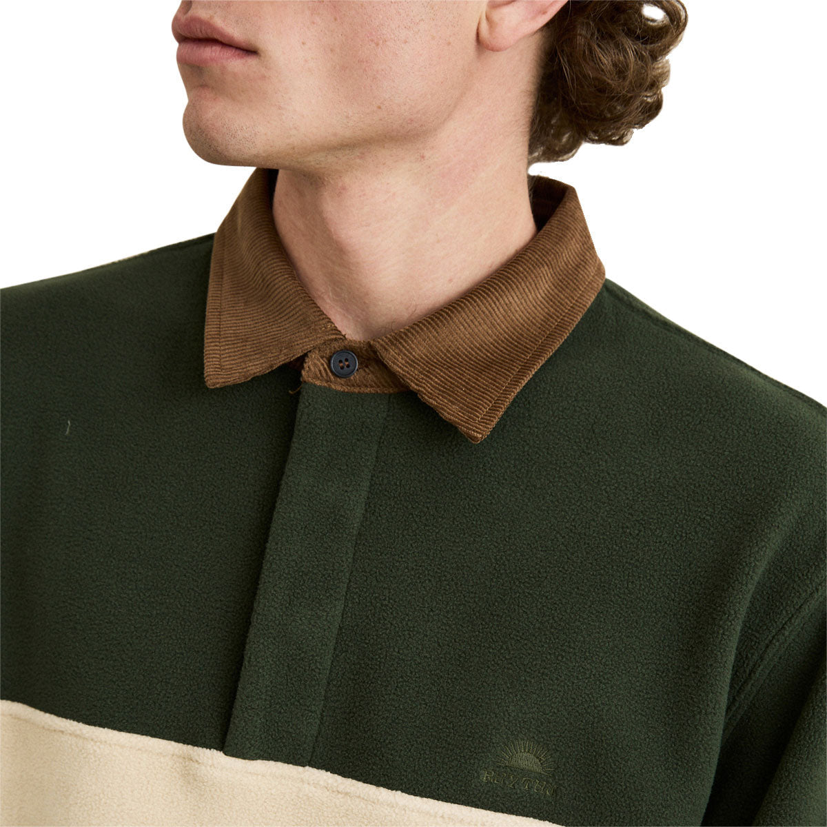 Rhythm Awake Polar Fleece Polo Sweatshirt - Forest image 3