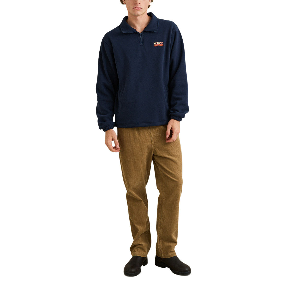 Rhythm Diego Quarter Zip Sweatshirt - Navy image 4