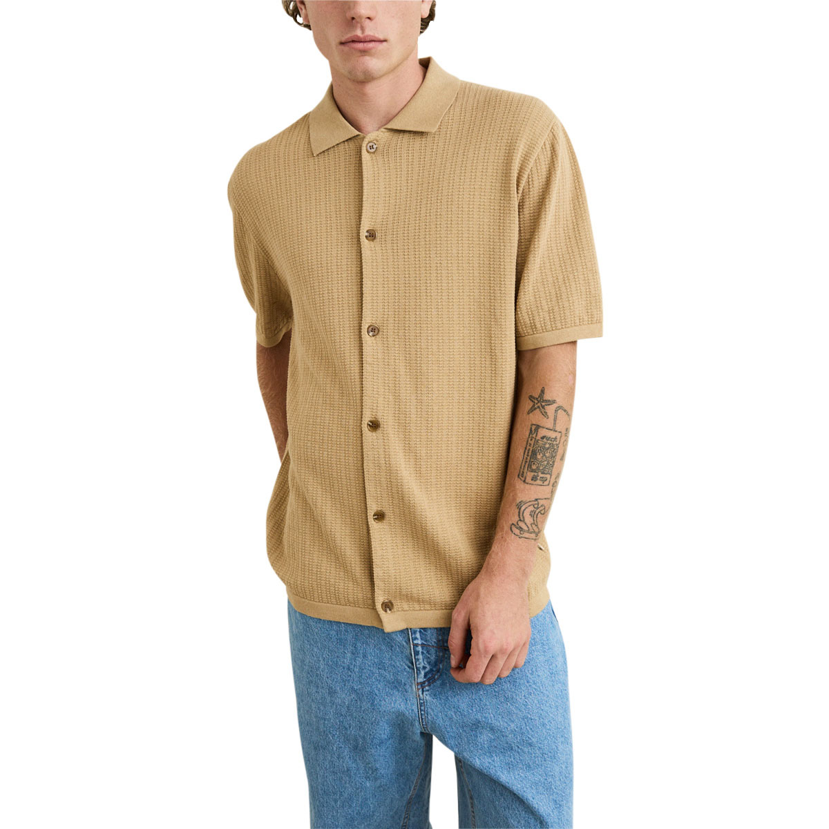 Rhythm Textured Knit Shirt - Sand image 1