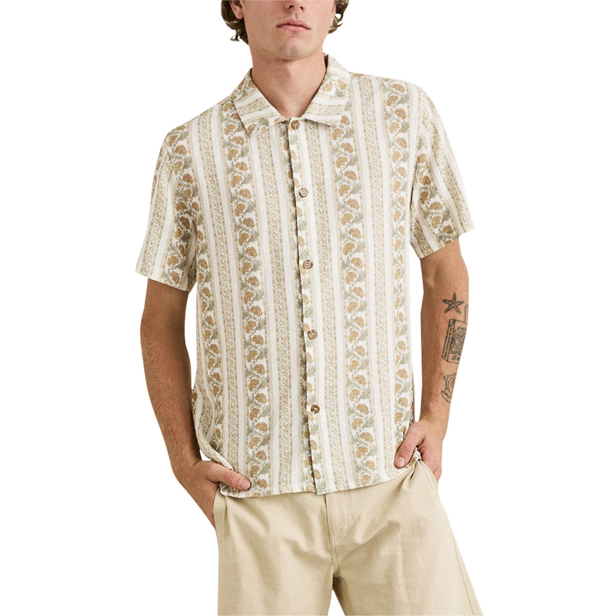 Rhythm Paisley Stripe Shirt - Natural image 1