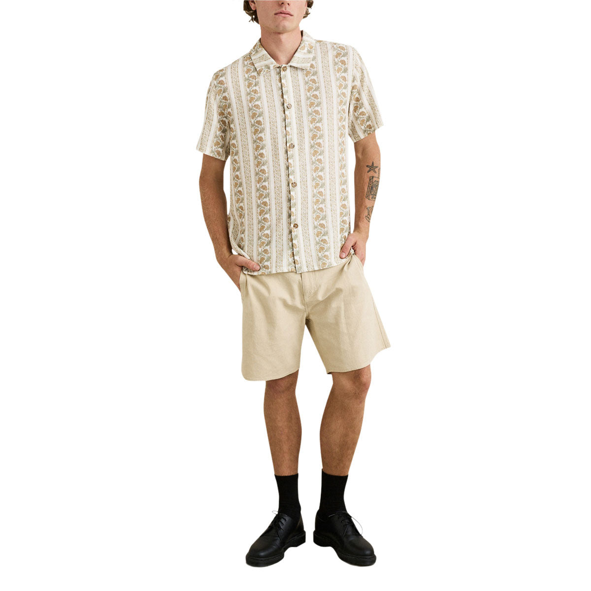 Rhythm Paisley Stripe Shirt - Natural image 4