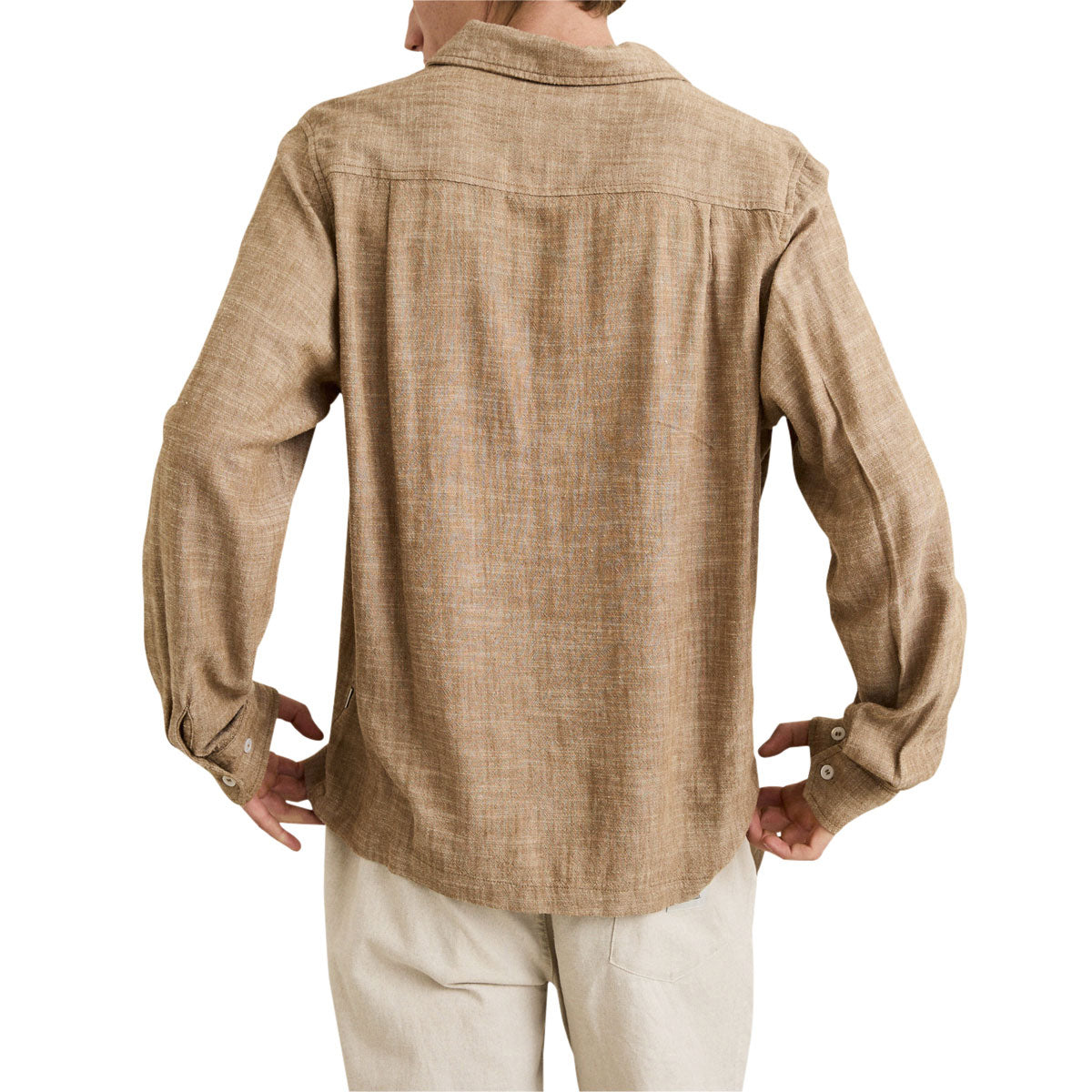 Rhythm Linen Chambray Long Sleeve Shirt - Coffee image 2