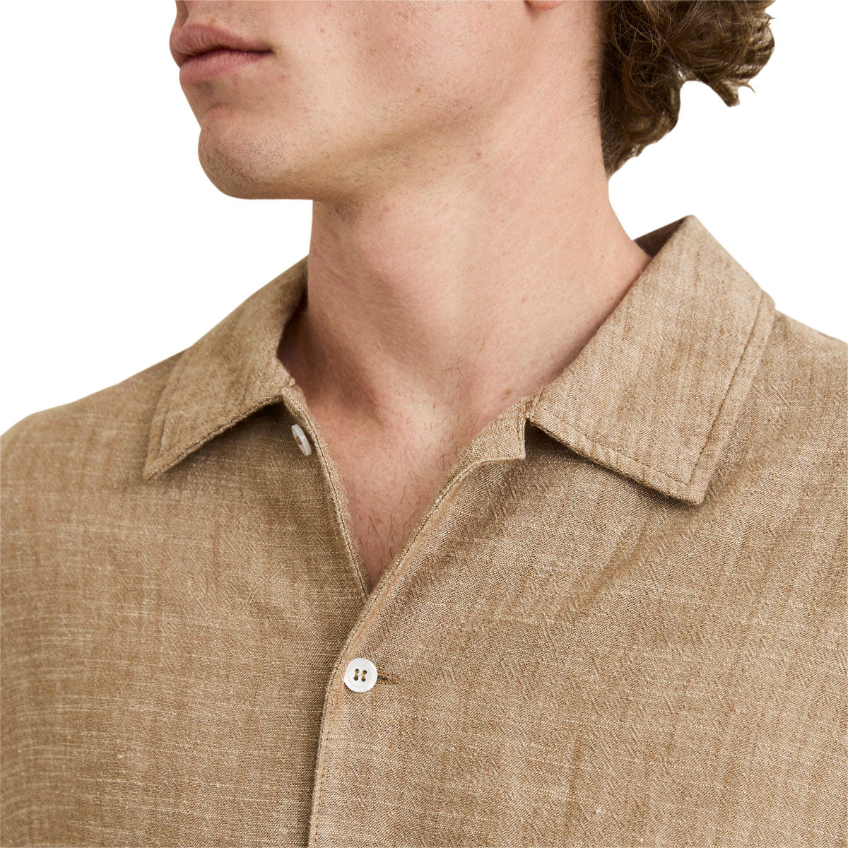 Rhythm Linen Chambray Long Sleeve Shirt - Coffee image 3