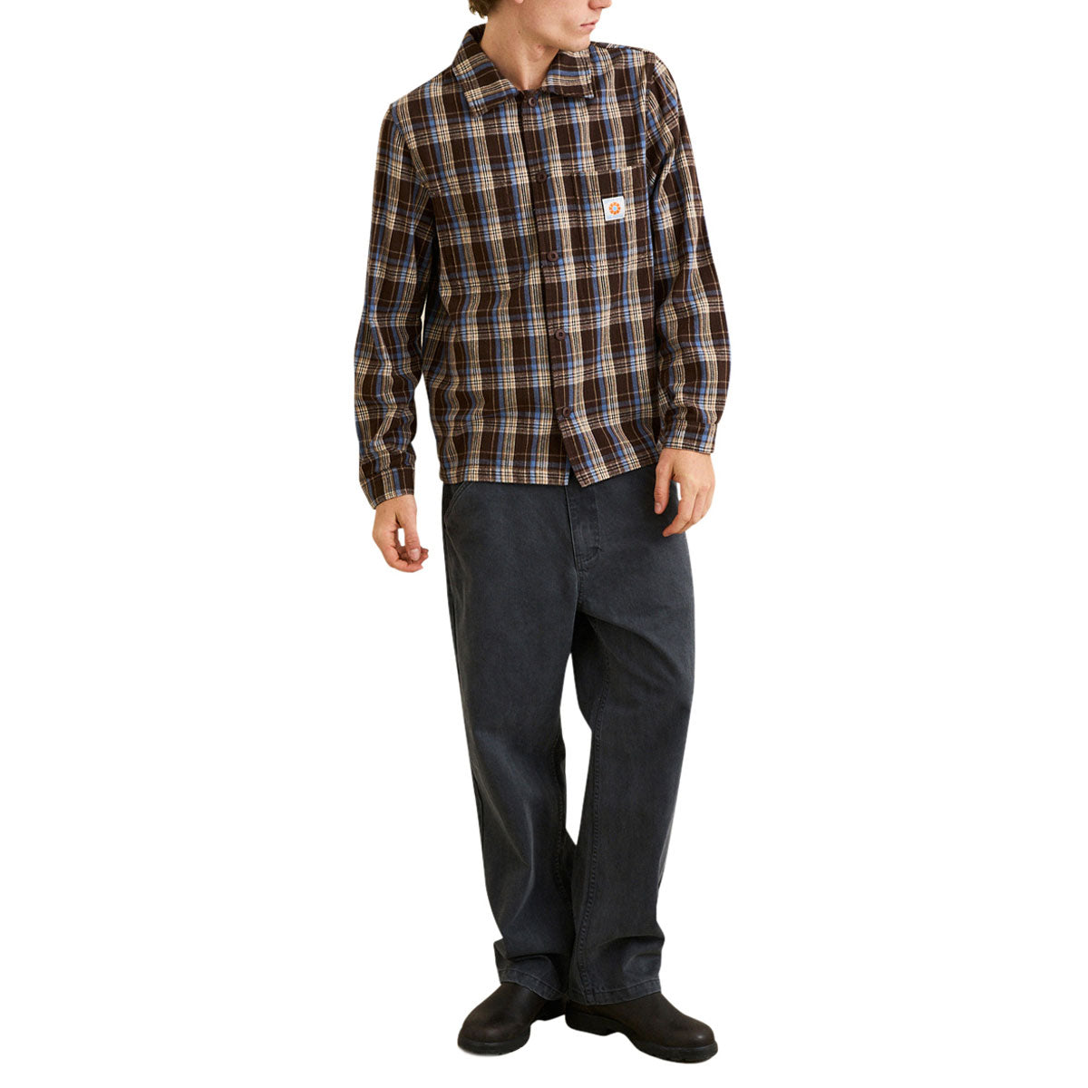Rhythm Alex Check Long Sleeve Shirt - Chestnut image 4