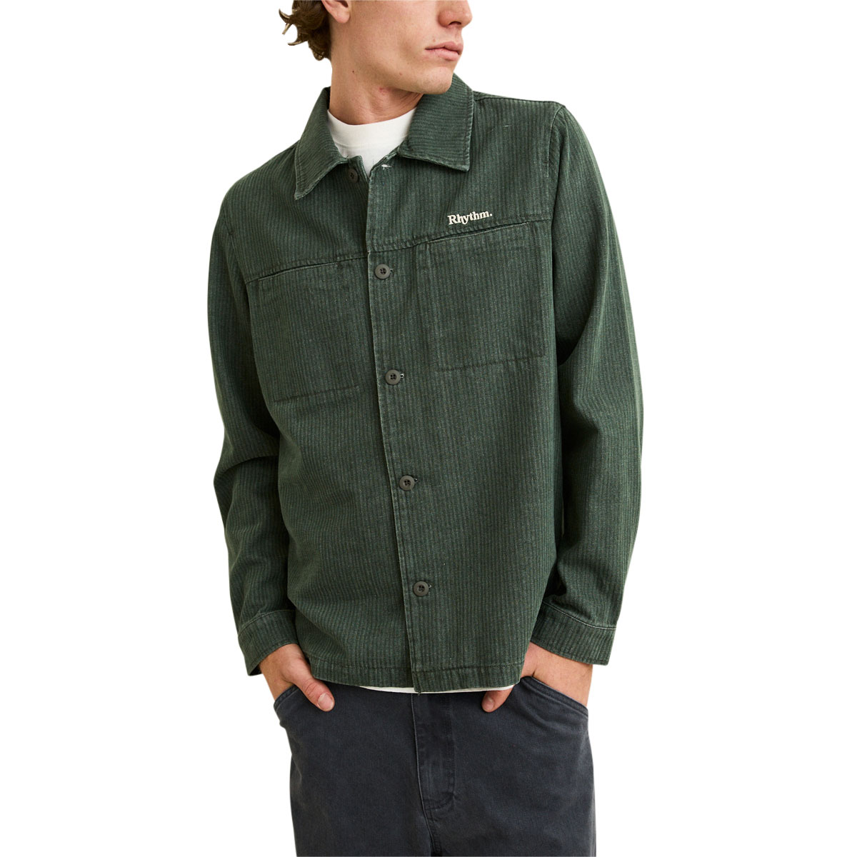 Rhythm Harlan Long Sleeve Shirt - Olive image 1