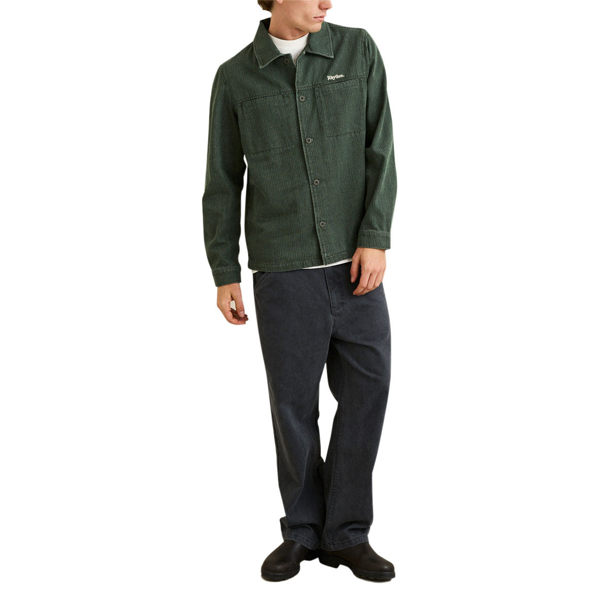 Rhythm Harlan Long Sleeve Shirt - Olive image 4