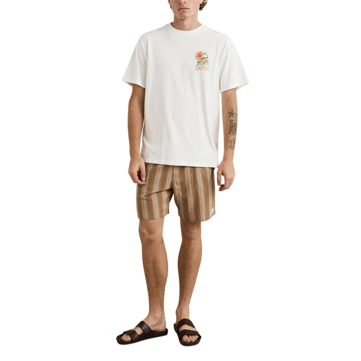Rhythm Jacquard Stripe Jam Shorts - Sand image 4