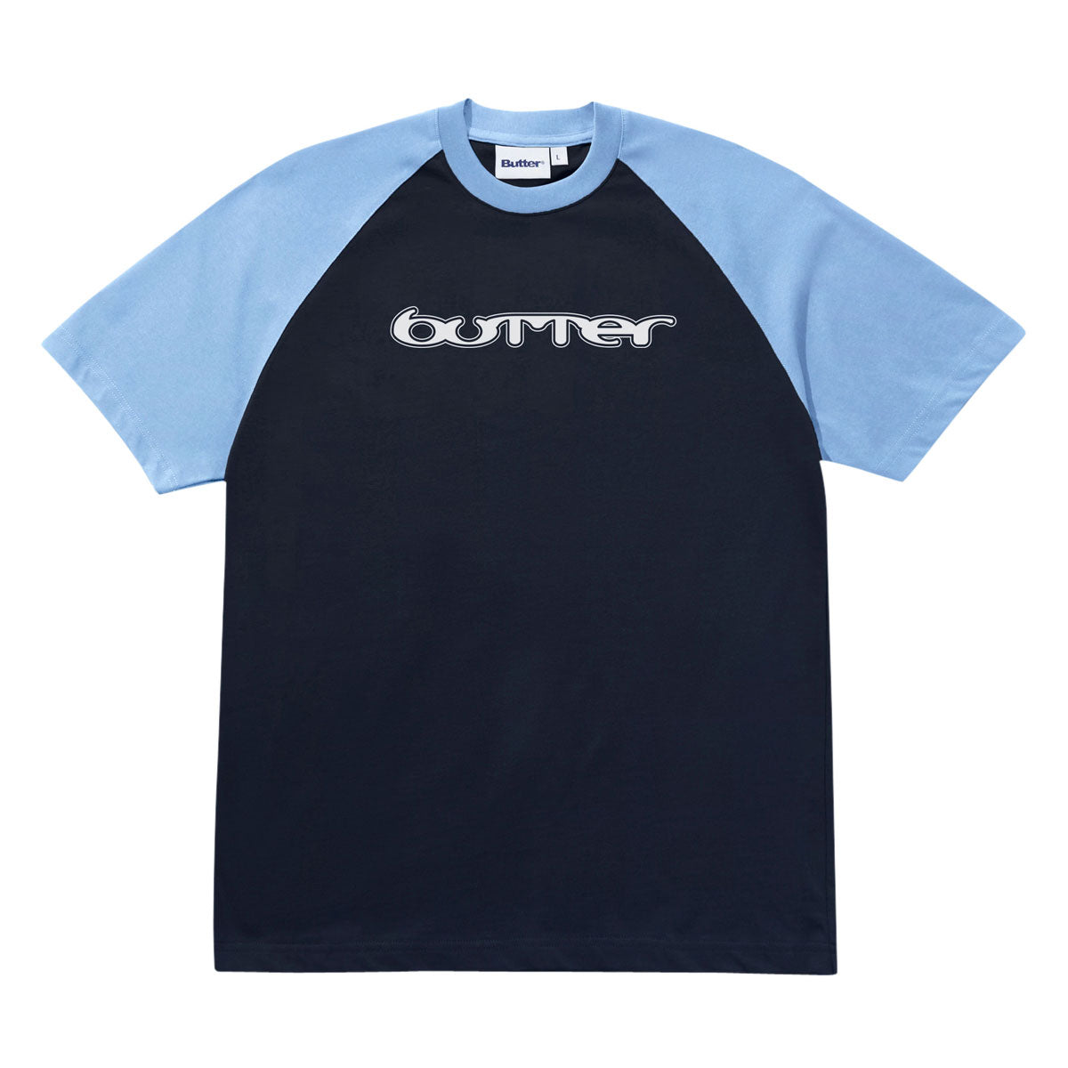 Butter Goods Witness Raglan T-Shirt - Sky/Navy image 1