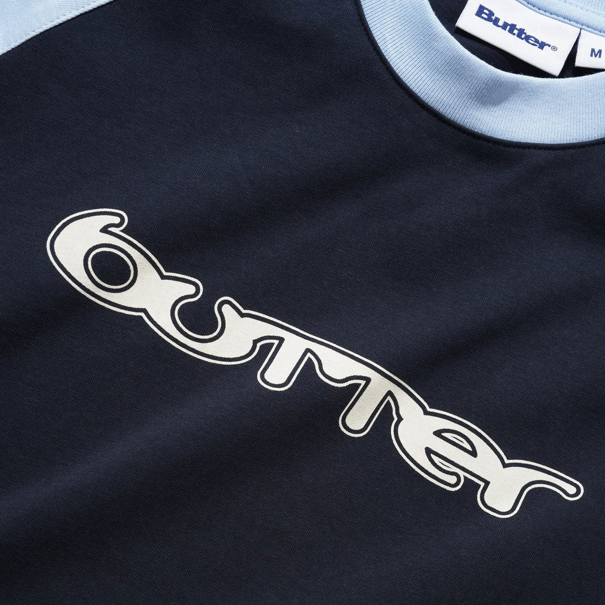 Butter Goods Witness Raglan T-Shirt - Sky/Navy image 2
