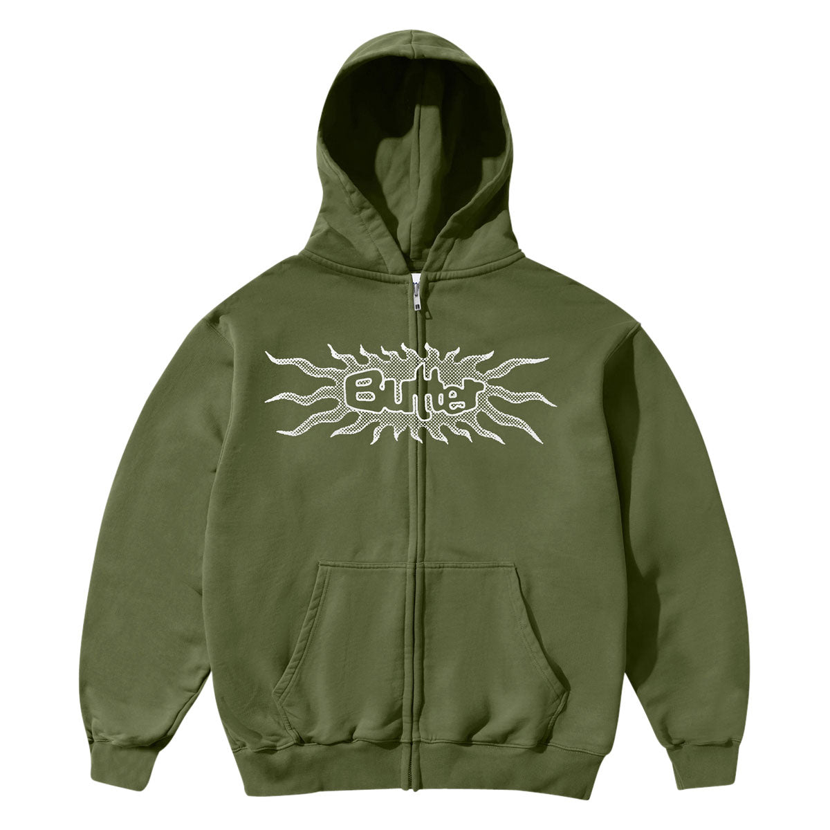 Butter Goods Solar Zip-Thru Hoodie - Army image 1