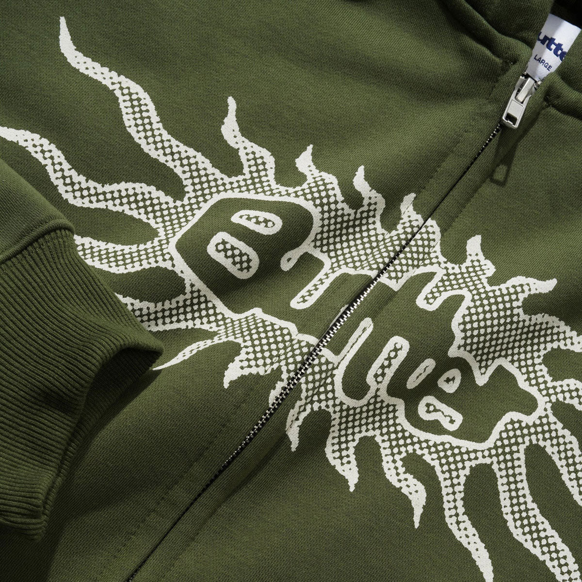 Butter Goods Solar Zip-Thru Hoodie - Army image 2