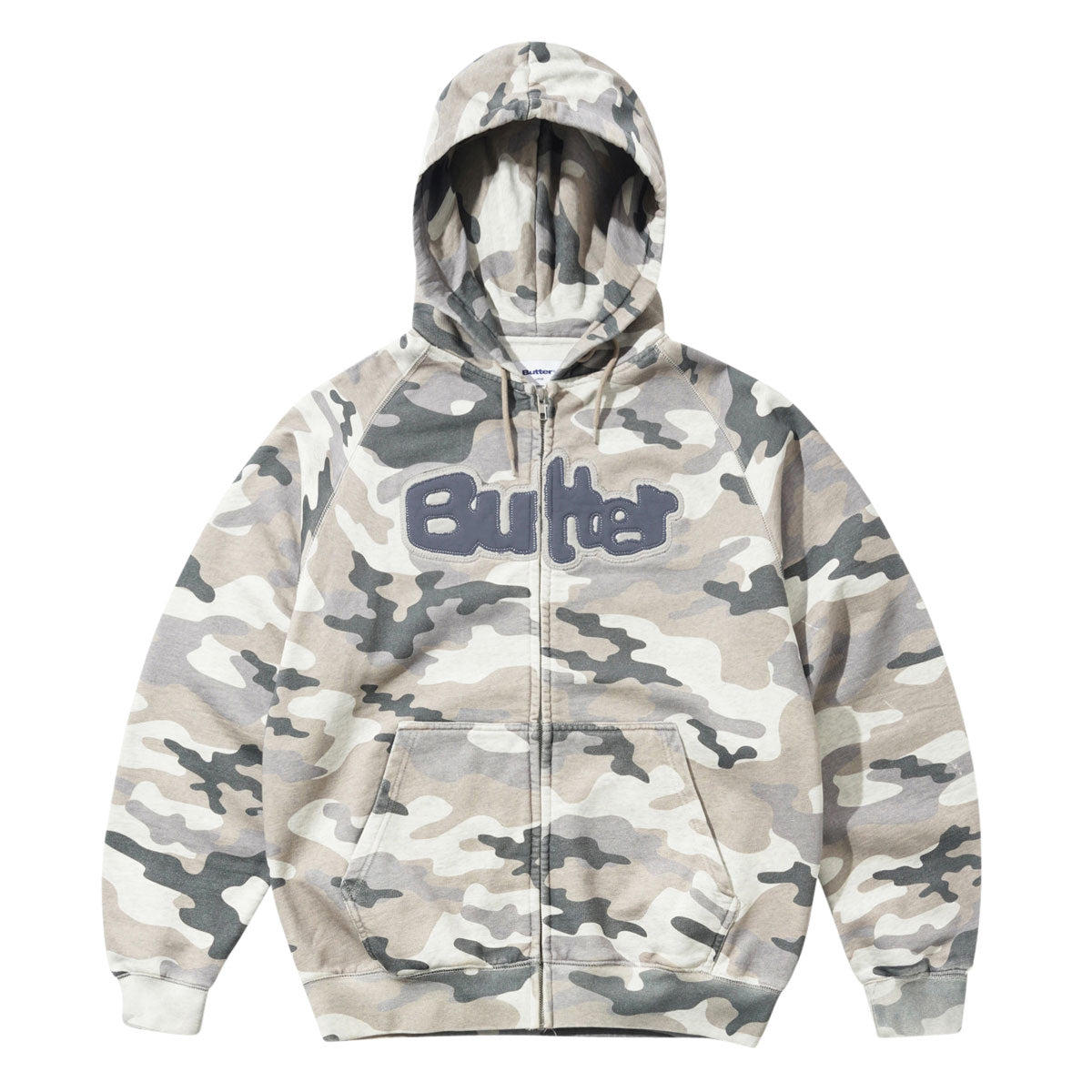 Butter Goods Stretch Zip-Thru Hoodie - Snow Camo image 1