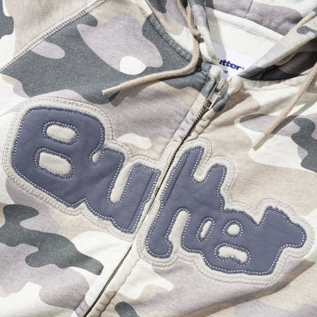 Butter Goods Stretch Zip-Thru Hoodie - Snow Camo image 2