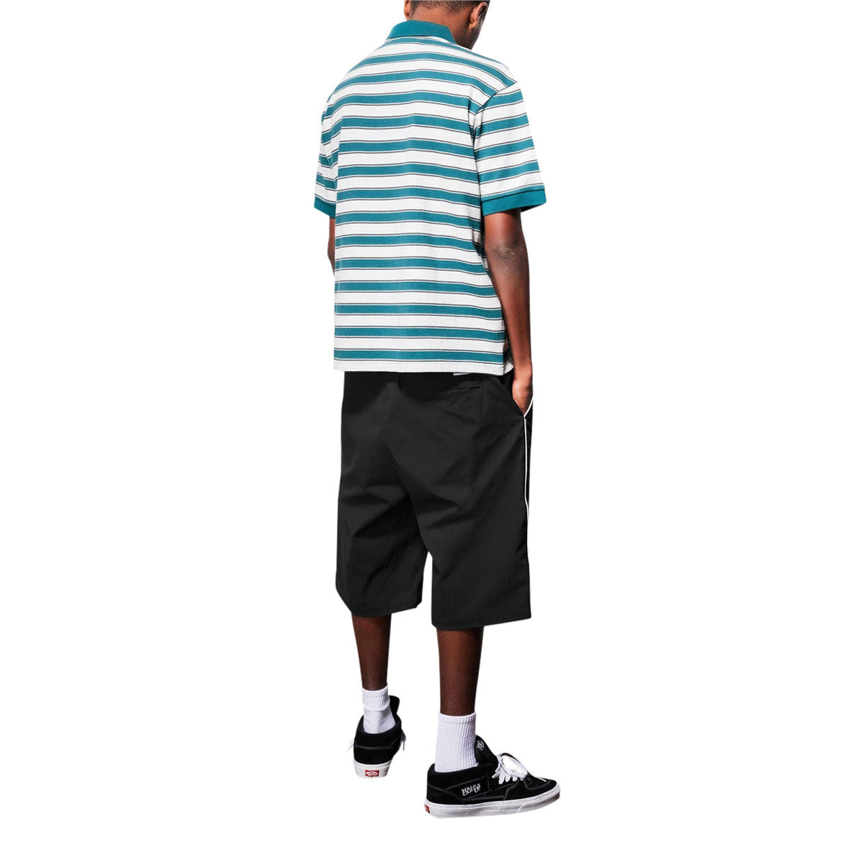 Butter Goods Witness Stripe Polo Shirt - Grey/Teal image 4