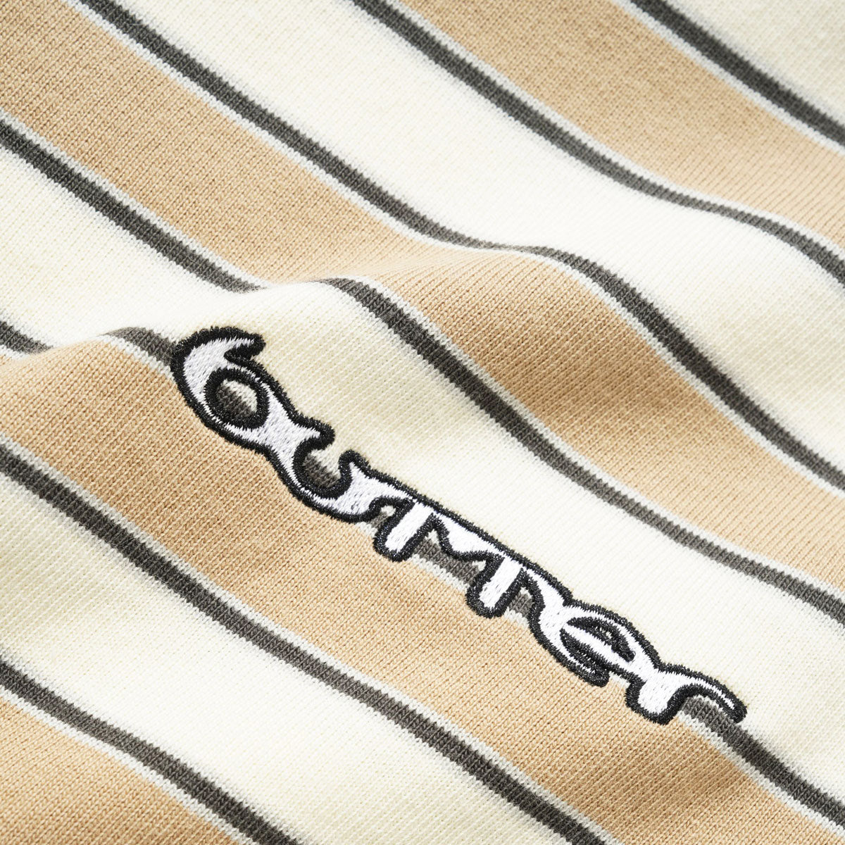 Butter Goods Witness Stripe Polo Shirt - Tan/Ivory image 2
