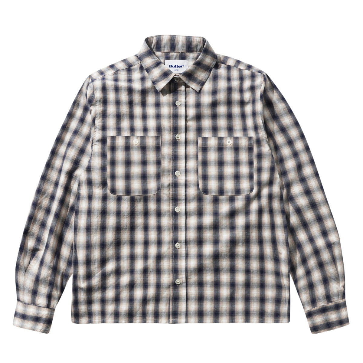 Butter Goods Shadowplaid Long Sleeve Shirt - Tan image 1