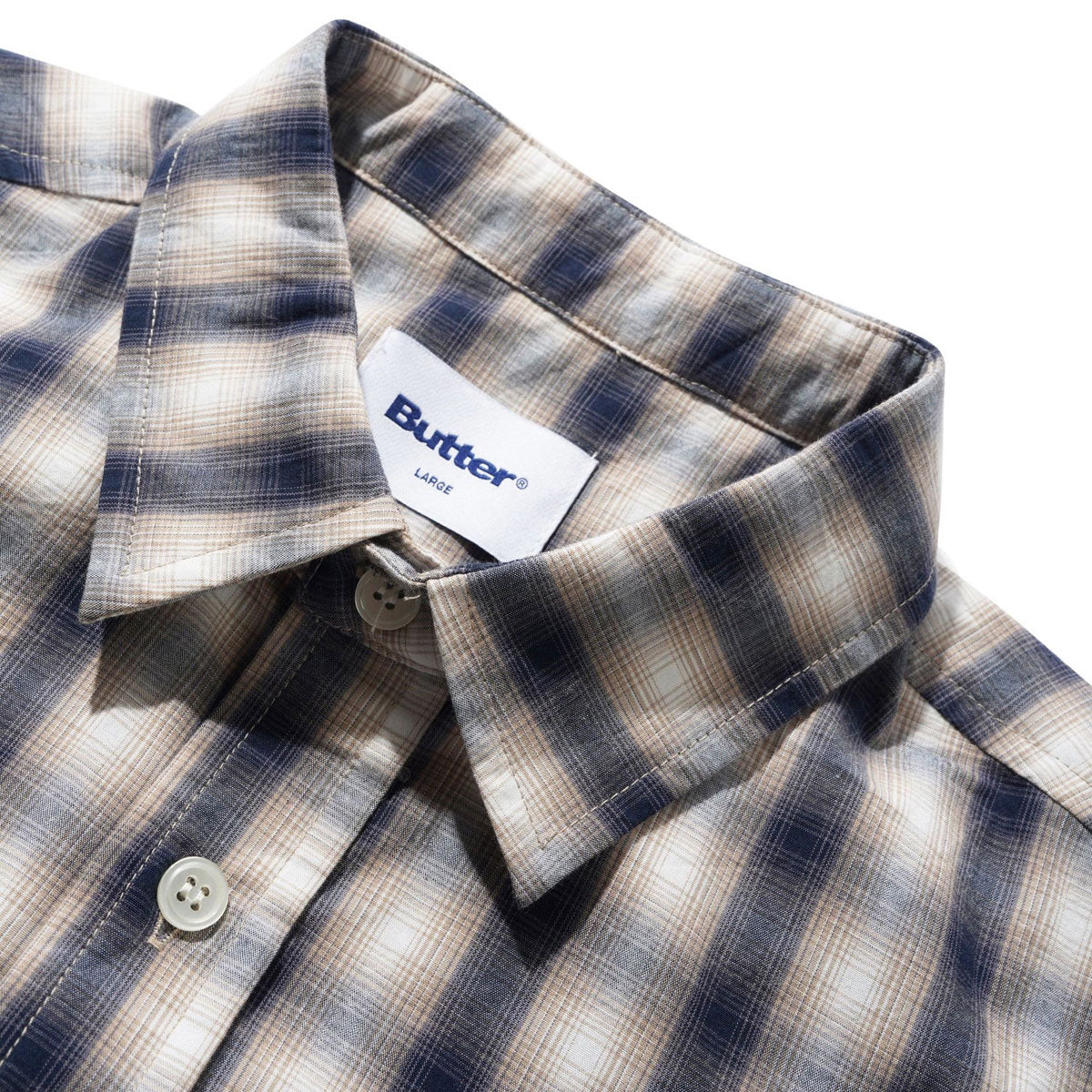 Butter Goods Shadowplaid Long Sleeve Shirt - Tan image 3
