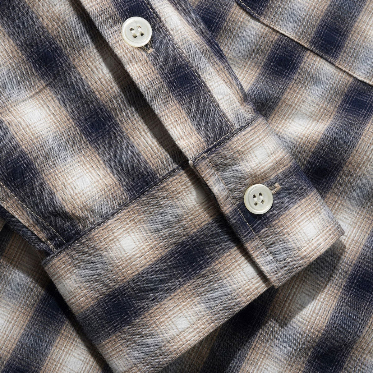 Butter Goods Shadowplaid Long Sleeve Shirt - Tan image 4
