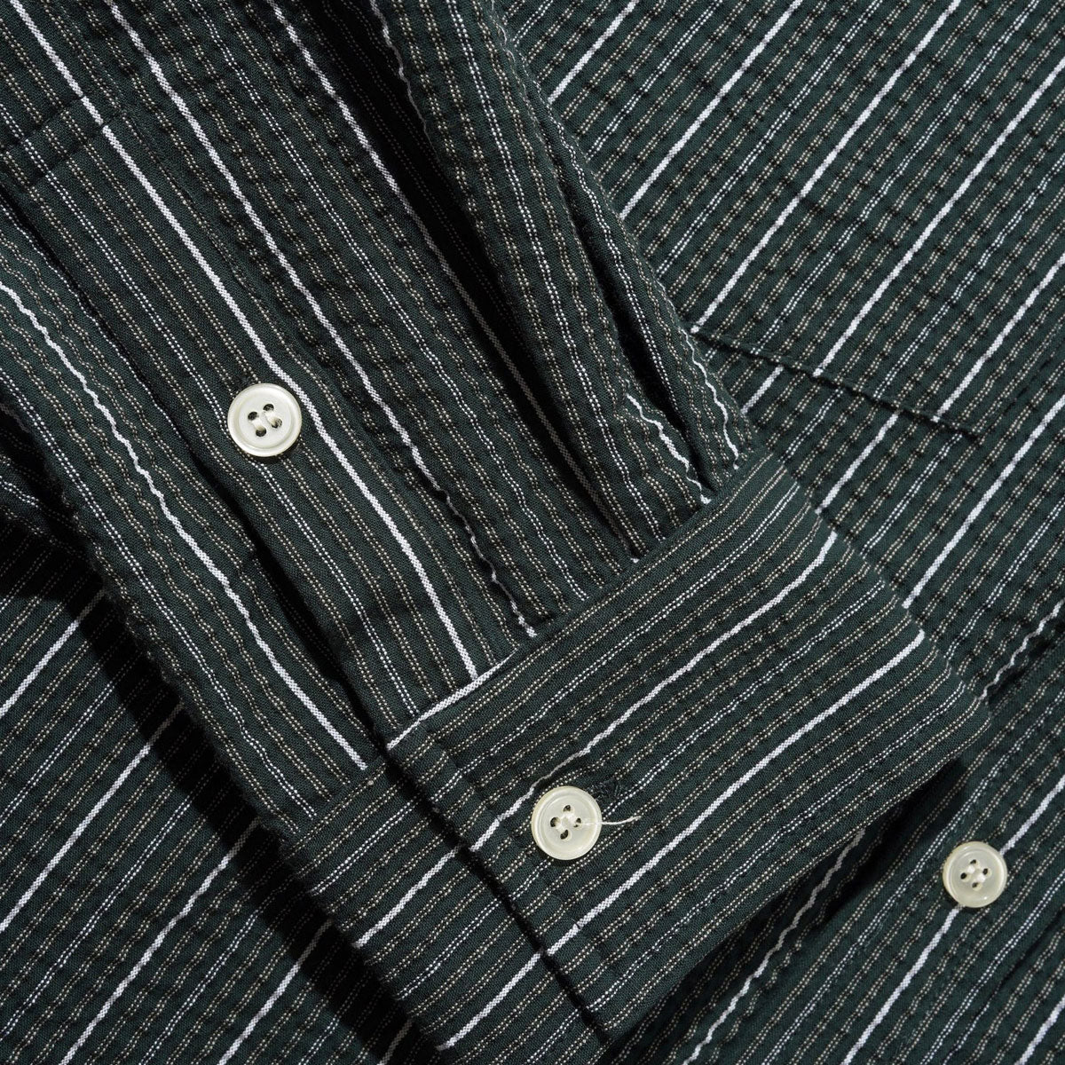 Butter Goods Seersucker Long Sleeve Shirt - Forest image 4