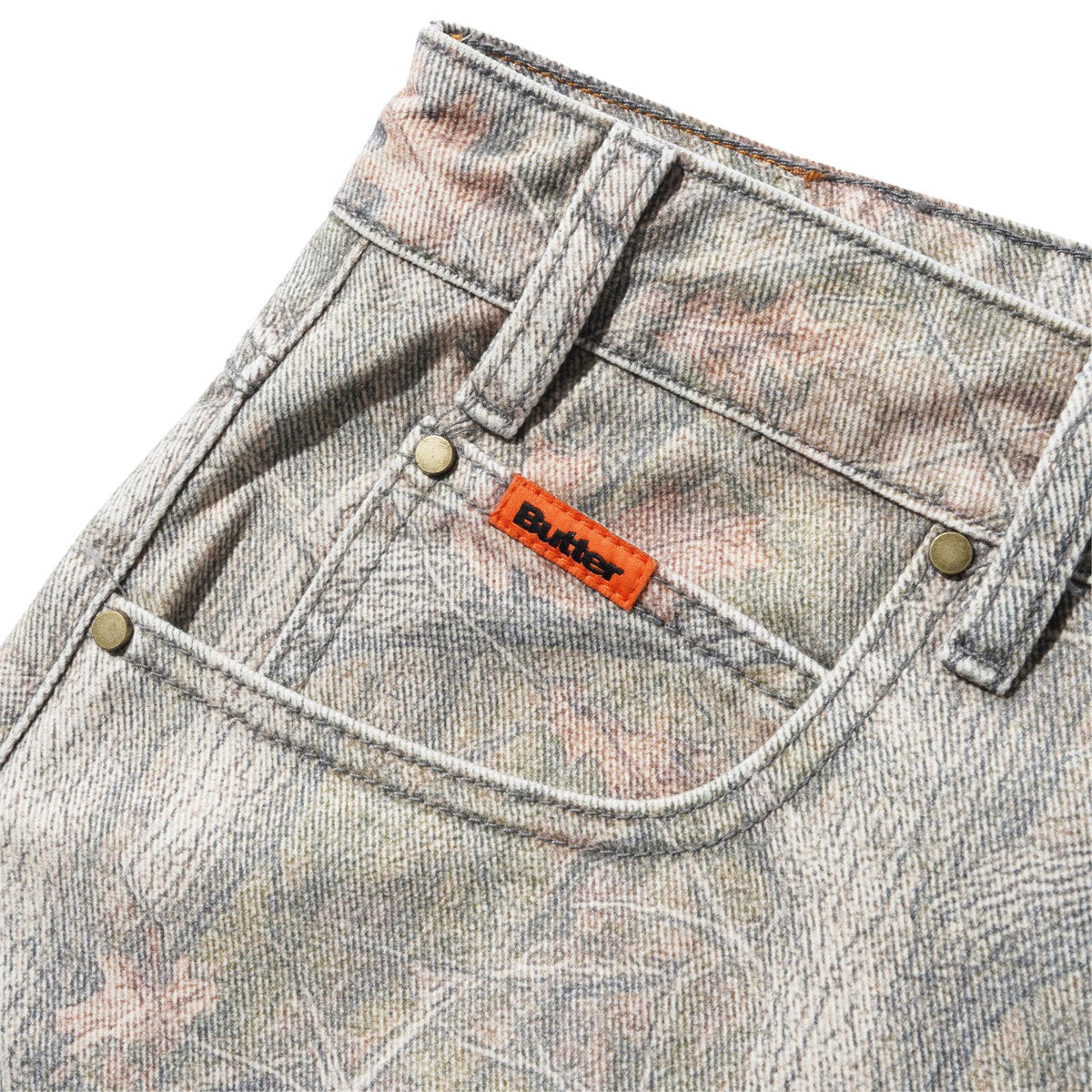 Butter Goods Baggy Denim Shorts - Forest Camo image 4