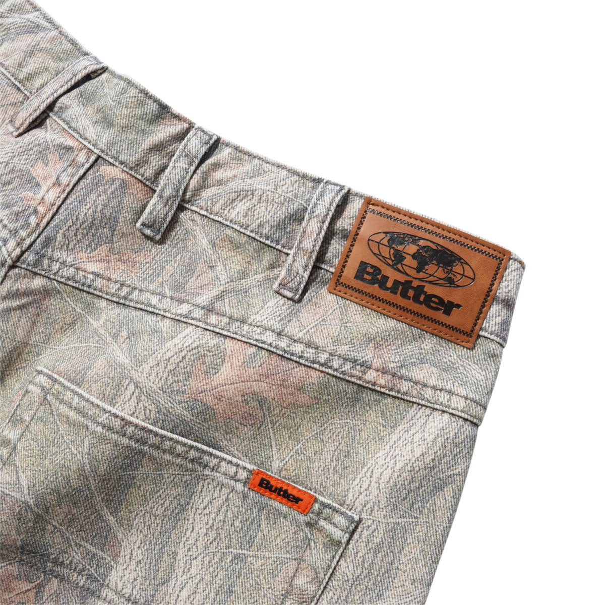 Butter Goods Baggy Denim Shorts - Forest Camo image 5