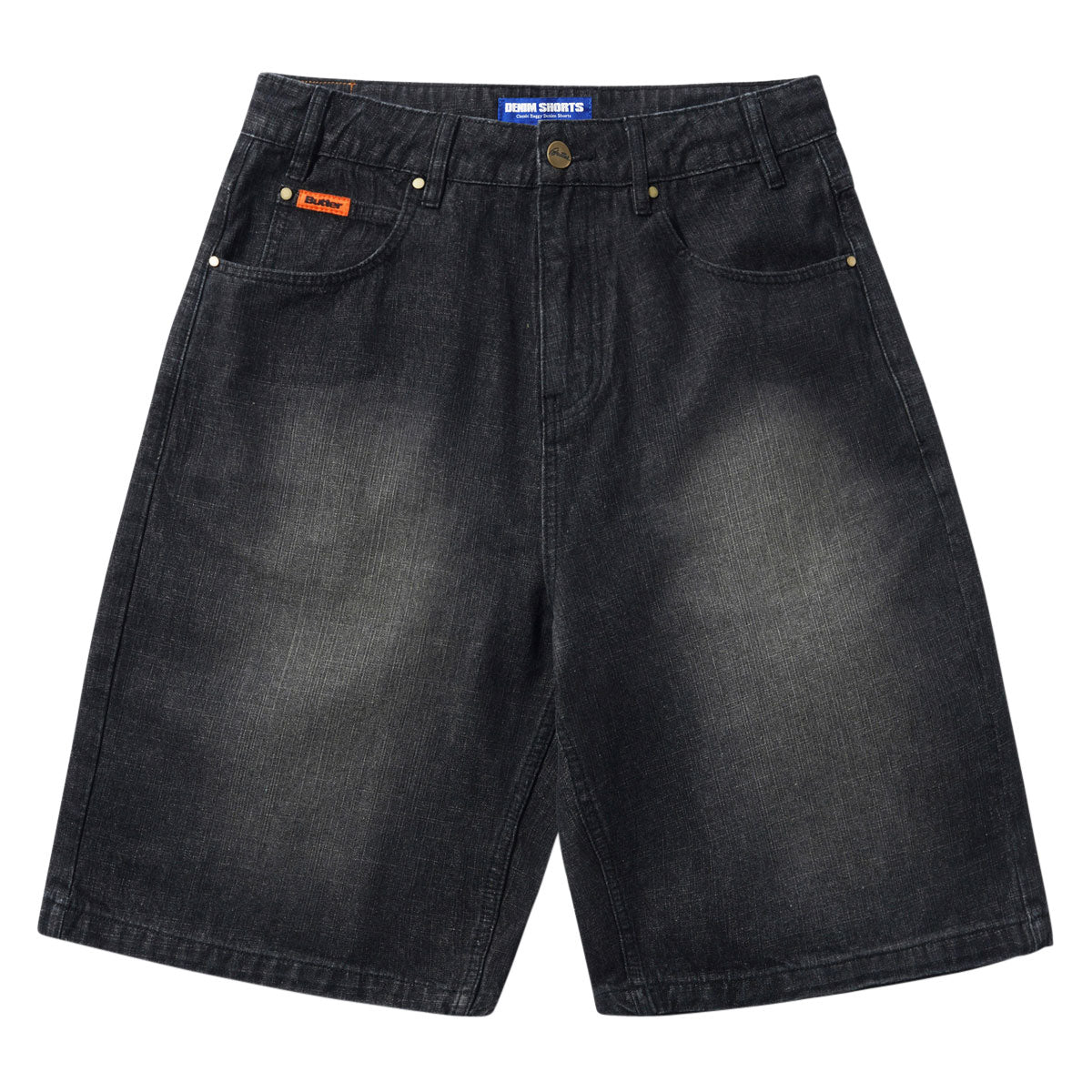Butter Goods Baggy Denim Shorts - Slub Black image 1