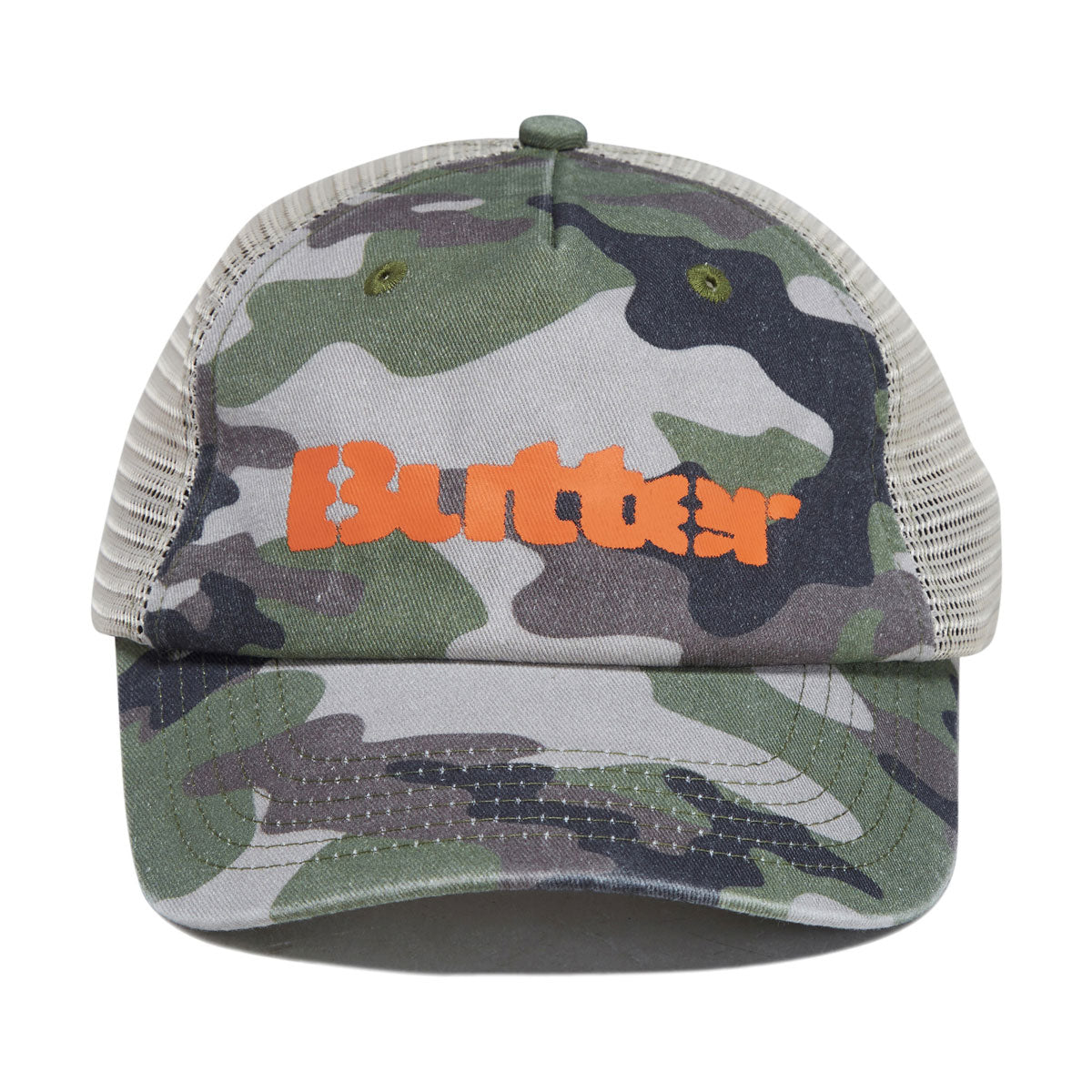 Butter Goods Stencil Trucker Hat - Camo image 3