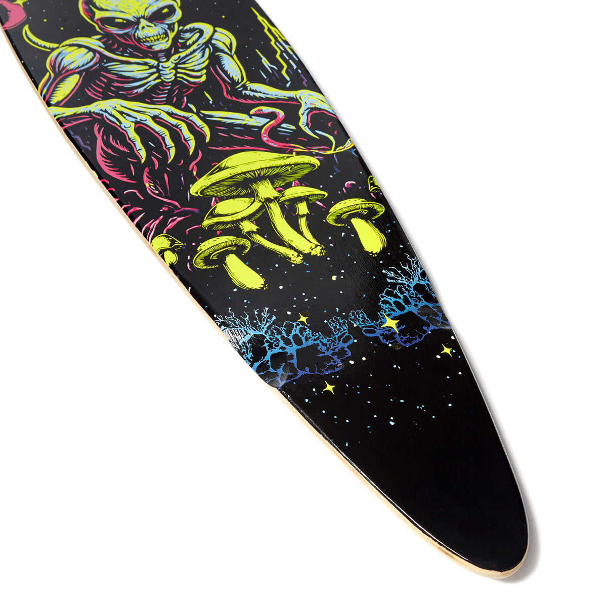 Daddies Mall Poster Pintail Longboard Deck - Black/Glow image 5