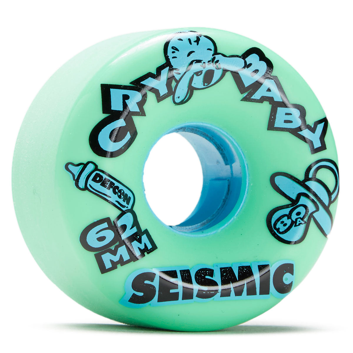 Seismic Crybaby 80a Longboard Wheels - Mint - 62mm image 1