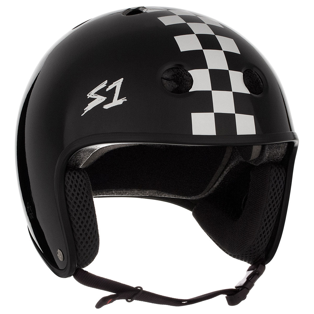 S-One Lifer Retro Helmet - Black Matte Checkers image 1
