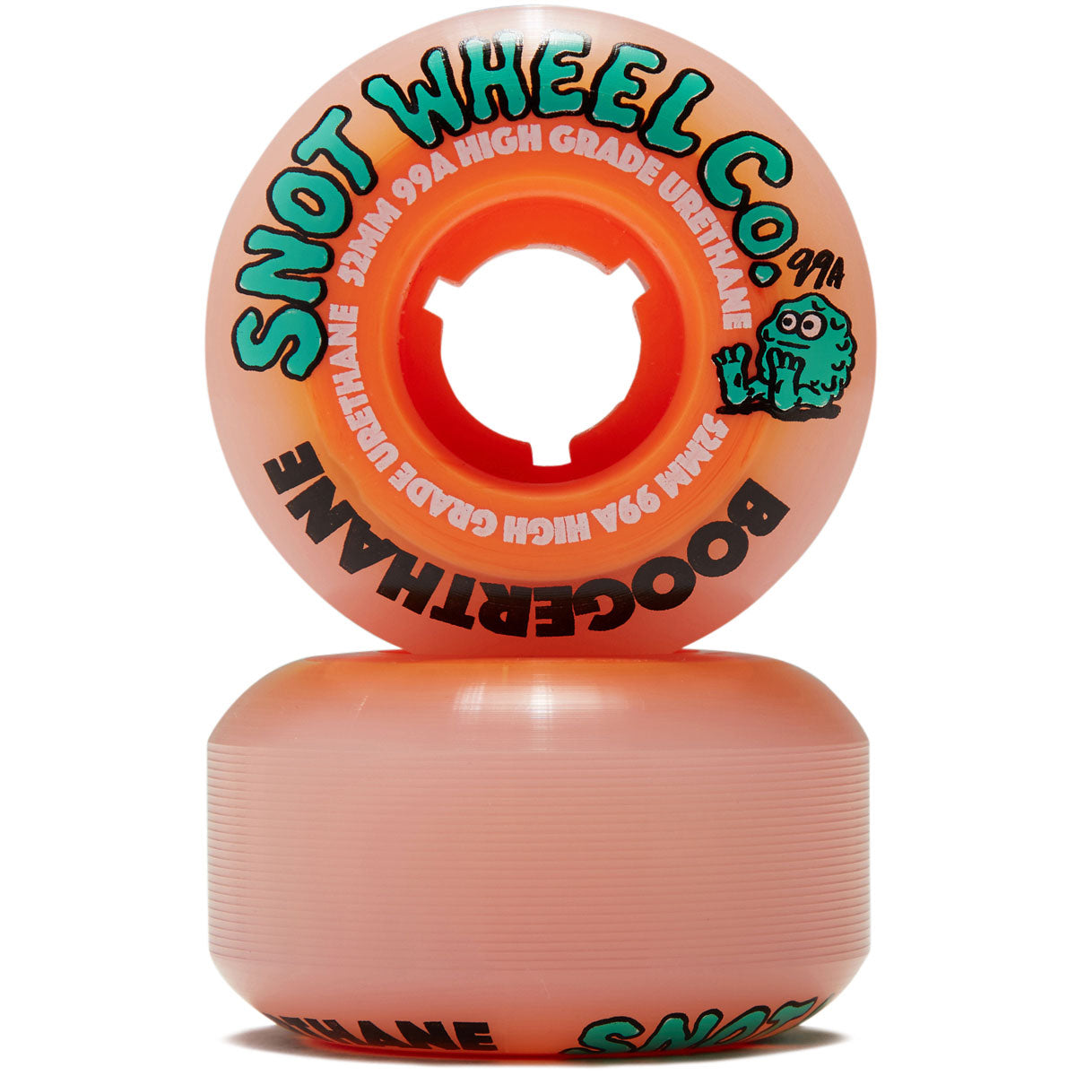 Snot Boogerthane 99a Skateboard Wheels - Orange Core - 52mm image 2