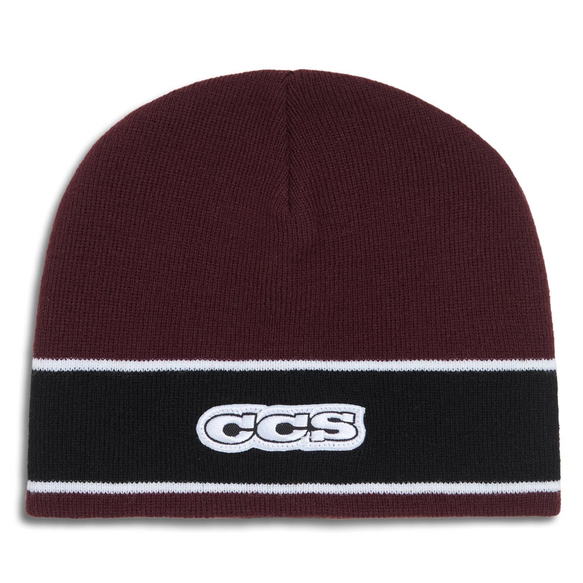 CCS Icon Skully Beanie - Maroon/Black image 1