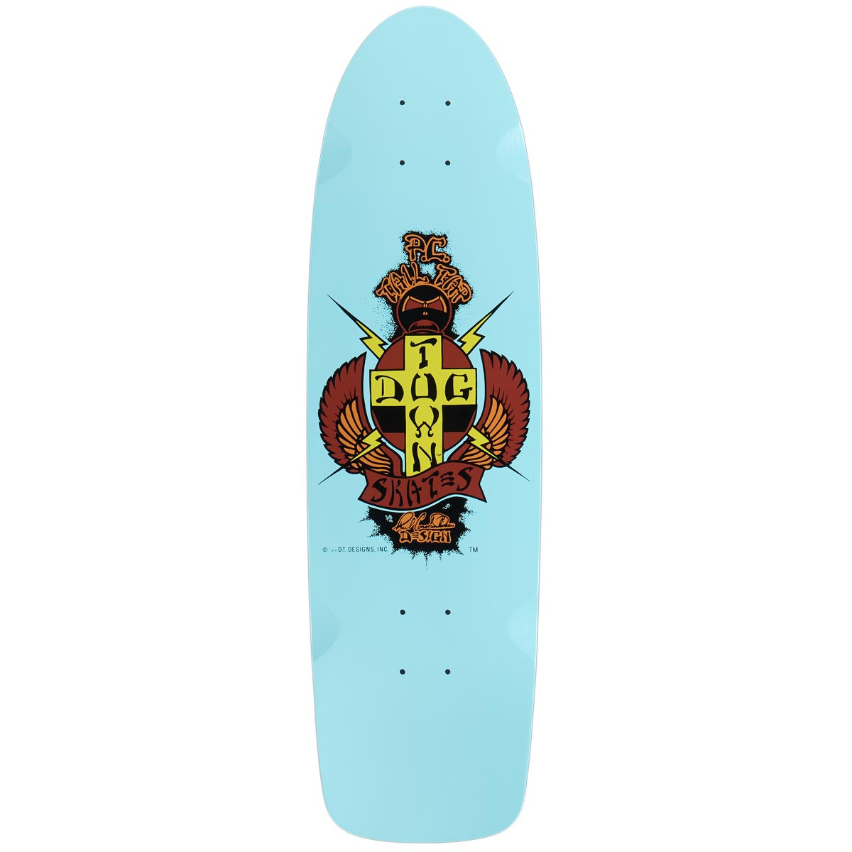 Dogtown PC Tail Tap 70s Rider Skateboard Deck - Sky Blue Full Dip - 8.375