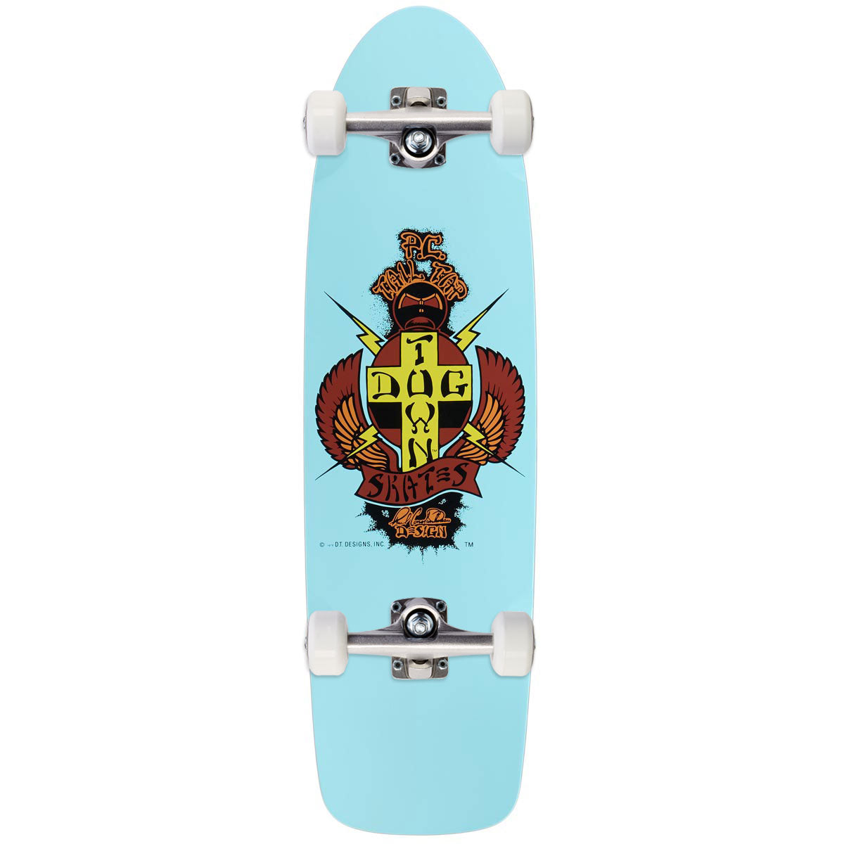 Dogtown PC Tail Tap 70s Rider Skateboard Complete - Sky Blue Full Dip - 8.375