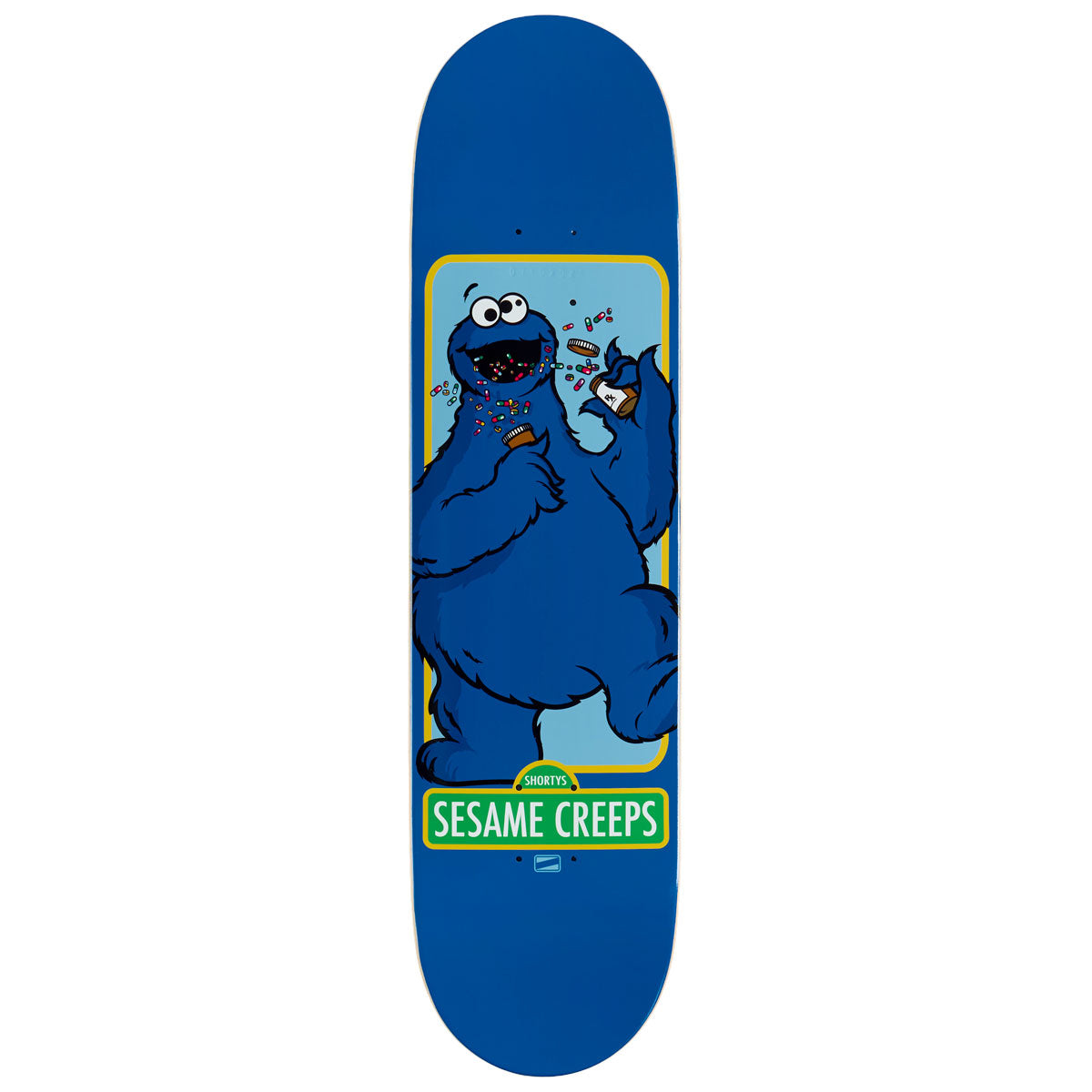 Shorty's Sesame Creeps Cookie Monster Skateboard Deck - 8.125