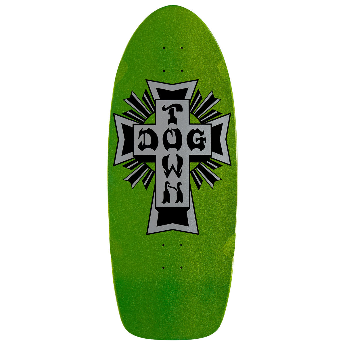 Dogtown Big Cross 70s Classic Skateboard Deck - Green Metallic - 11.875