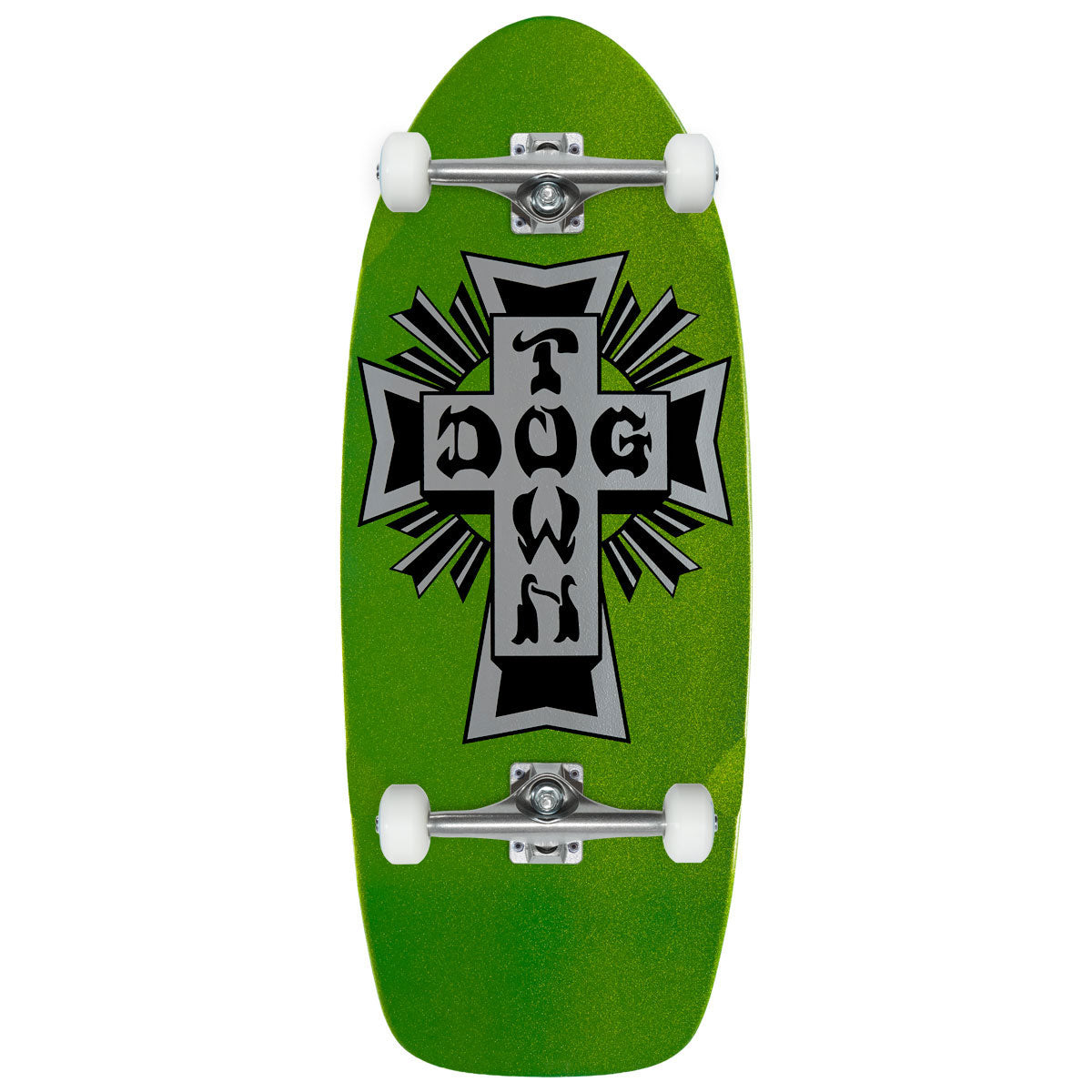 Dogtown Big Cross 70s Classic Skateboard Complete - Green Metallic - 11.875