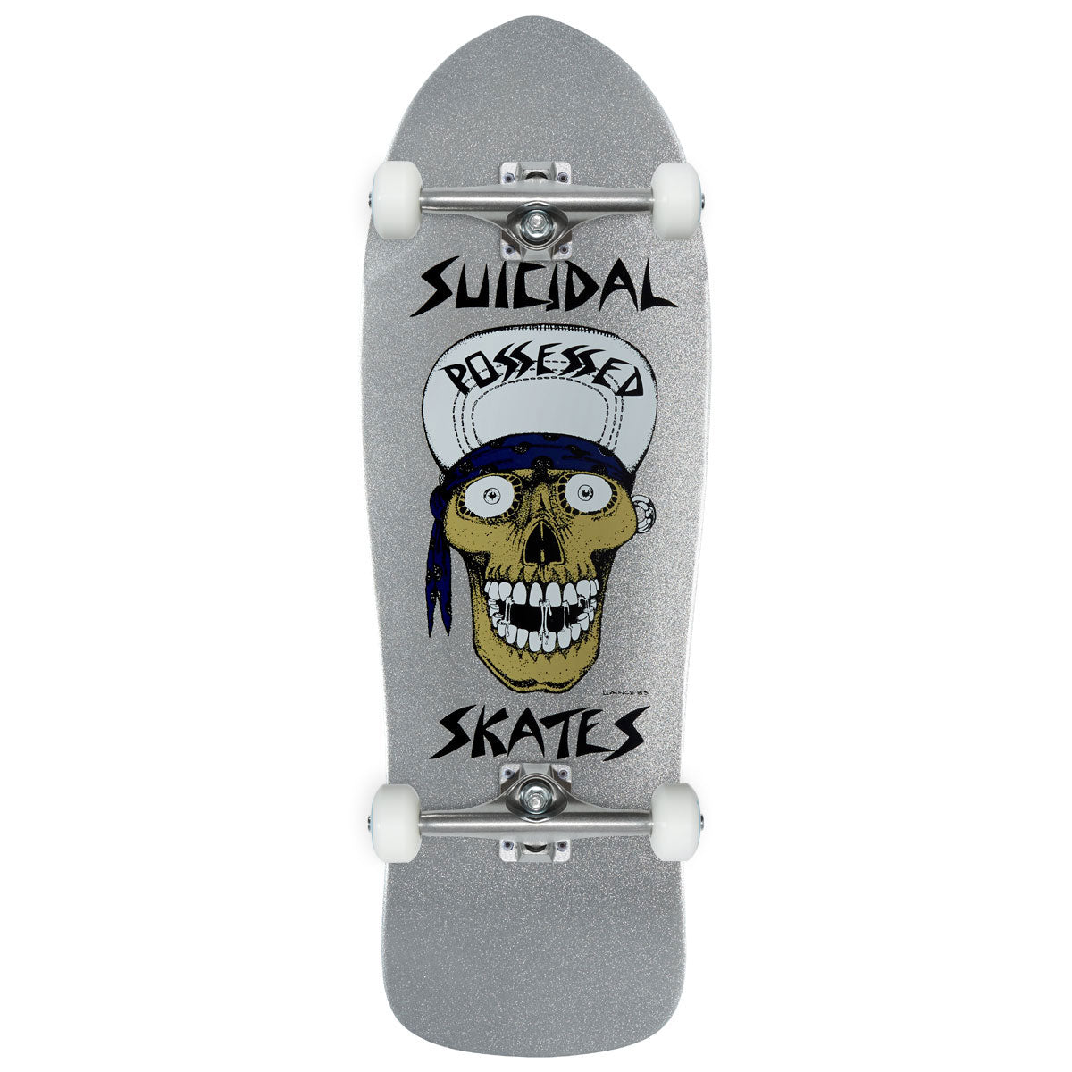 Dogtown x Suicidal Tendencies Punk Skull Reissue Skateboard Complete - Metallic Silver Full Dip - 10.125