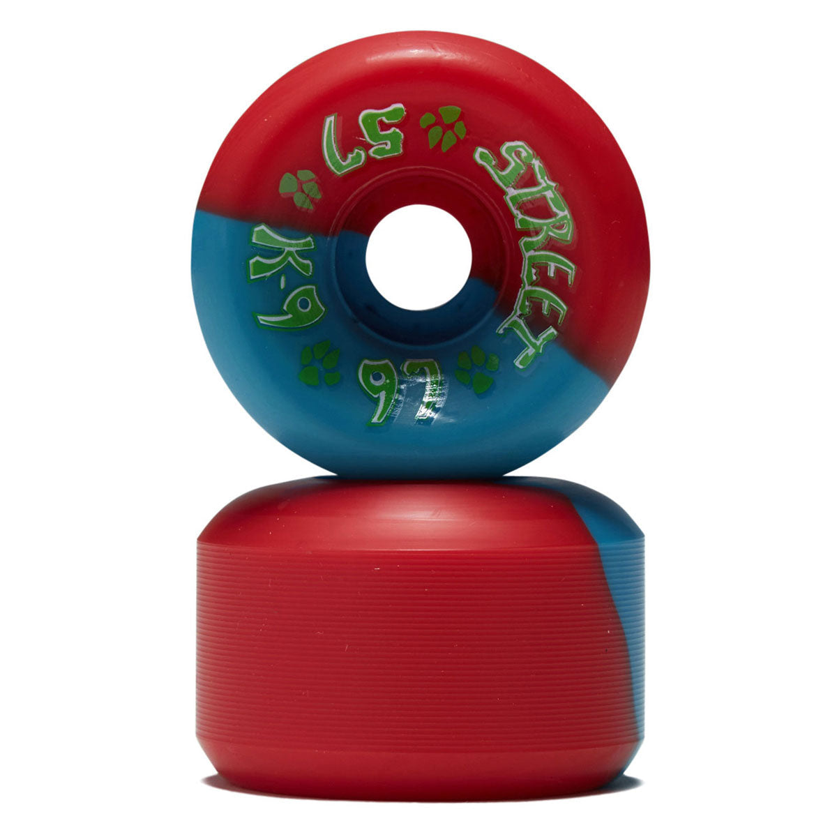 Dogtown K-9 97a Skateboard Wheels - Red/Blue - 57mm image 2