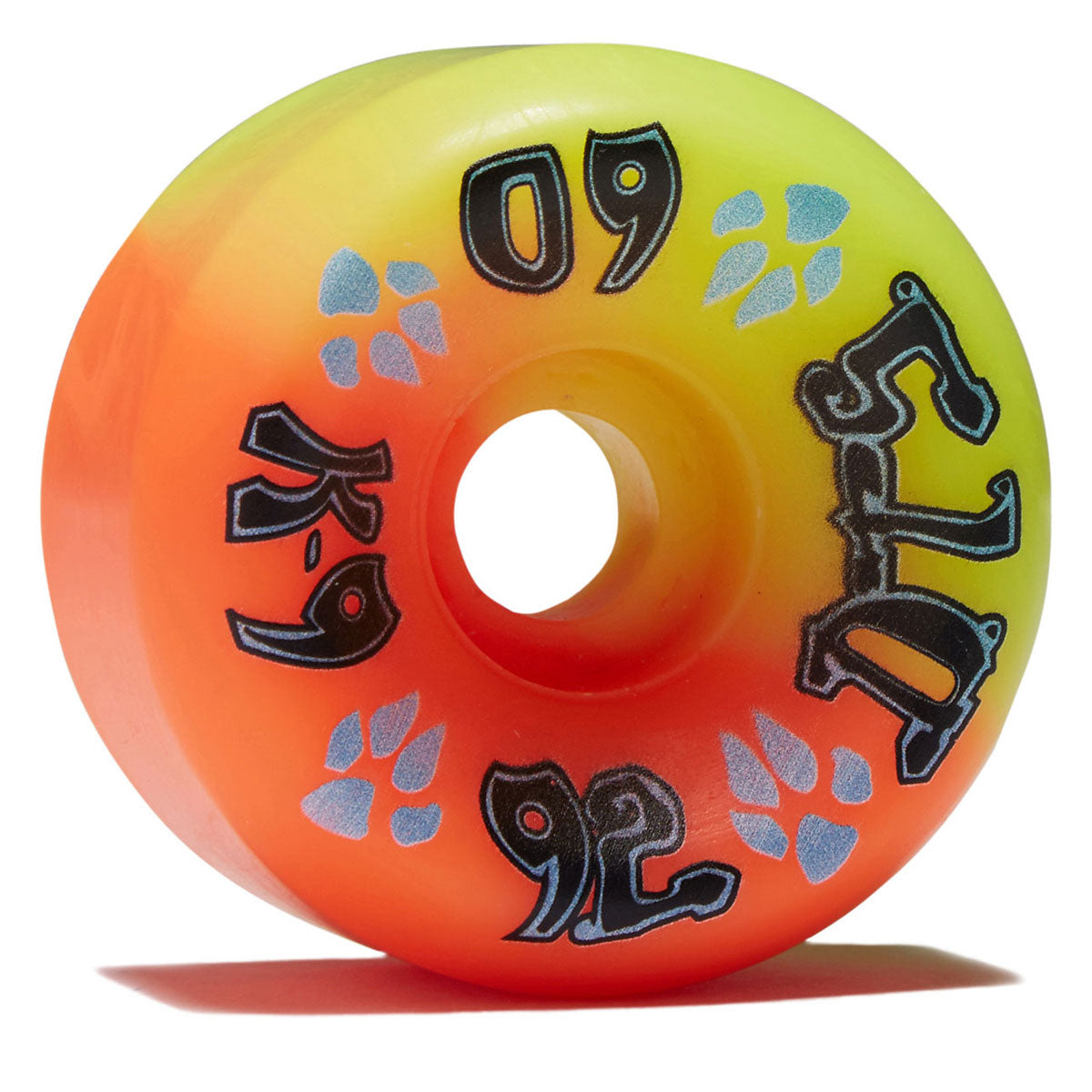 Dogtown K-9 92a Skateboard Wheels - Neon Yellow/Neon Orange - 60mm image 1