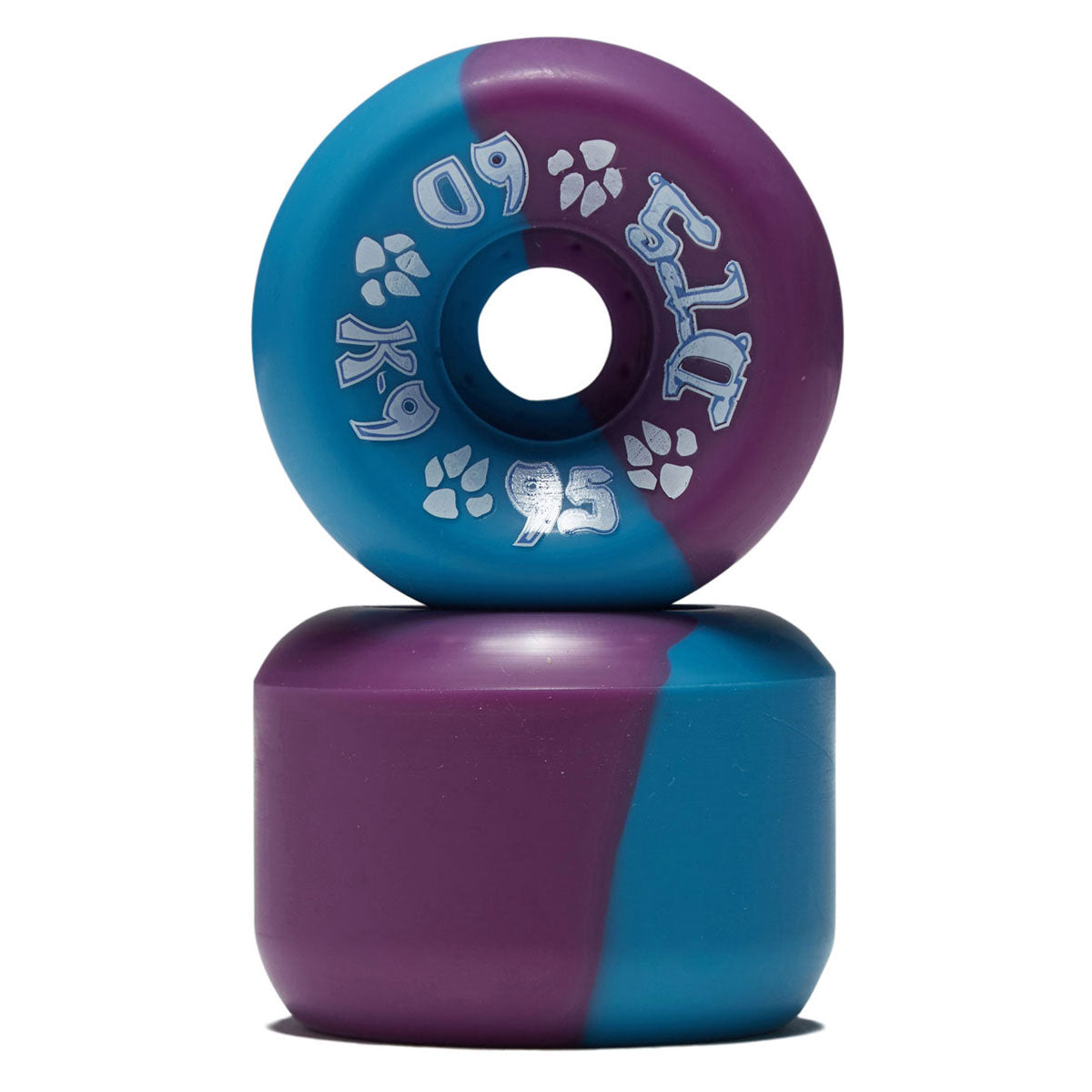 Dogtown K-9 95a Skateboard Wheels - Neon Blue/Purple - 60mm image 2