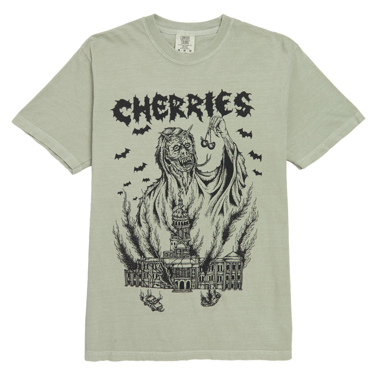 Cherries B.I.D. T-Shirt - Sage image 1