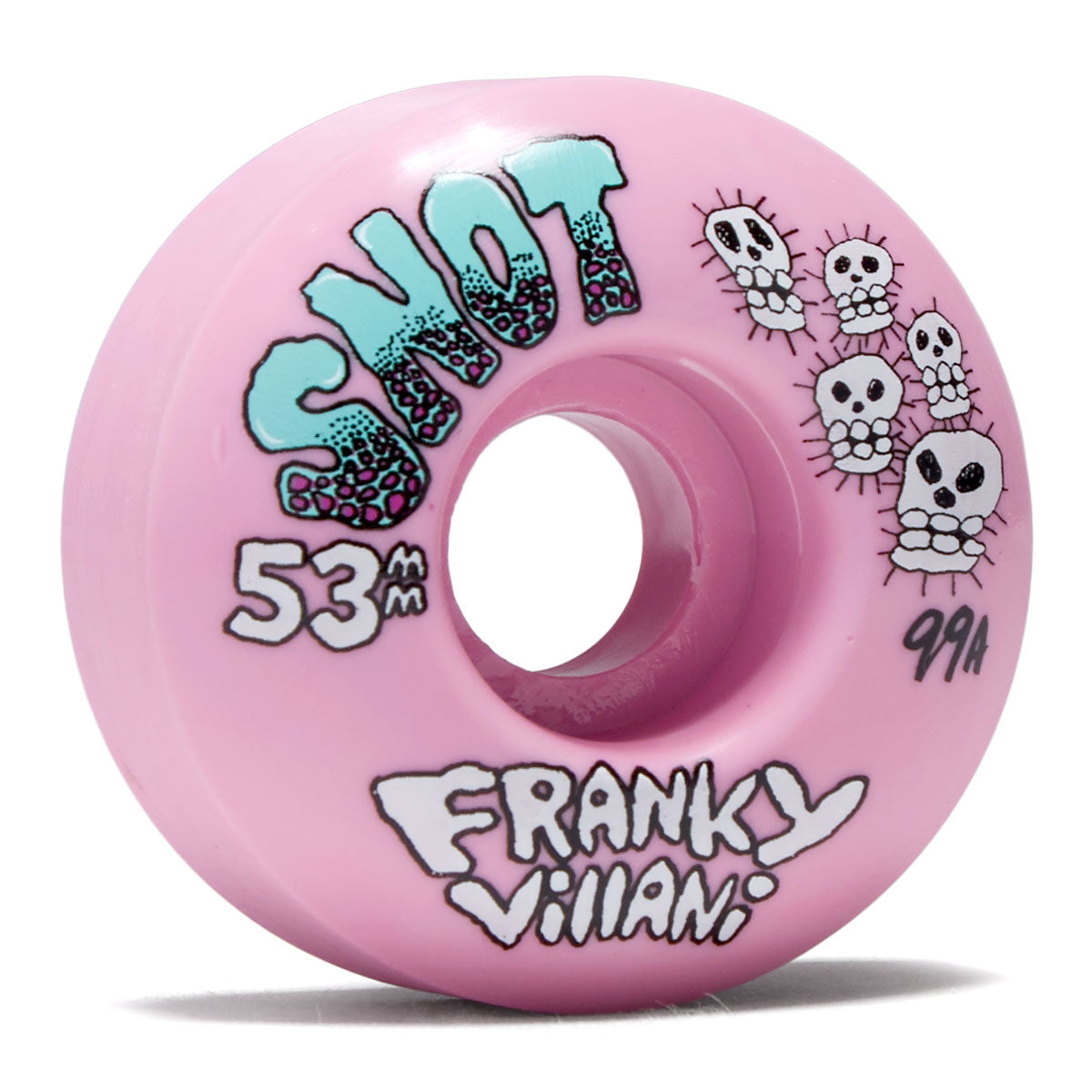Snot Franky Villani Skulls 99a Skateboard Wheels - Pink - 53mm image 1
