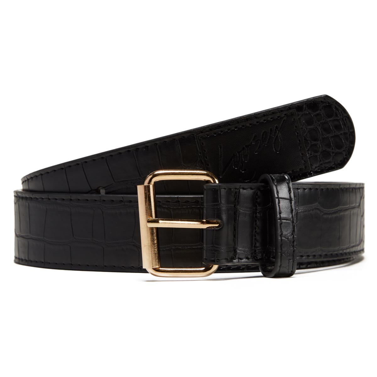 Loosey Croc Skin Belt - Black image 1