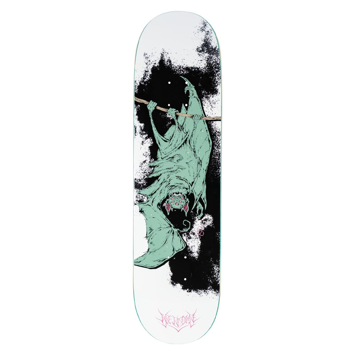 Welcome Infinitley Batty Skateboard Deck - White/Black - 8.50