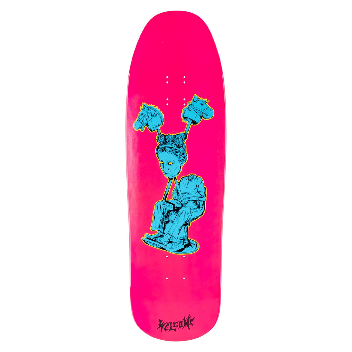 Welcome Hedo Rick On A Gaia Skateboard Deck - Hot Pink Dip - 9.70