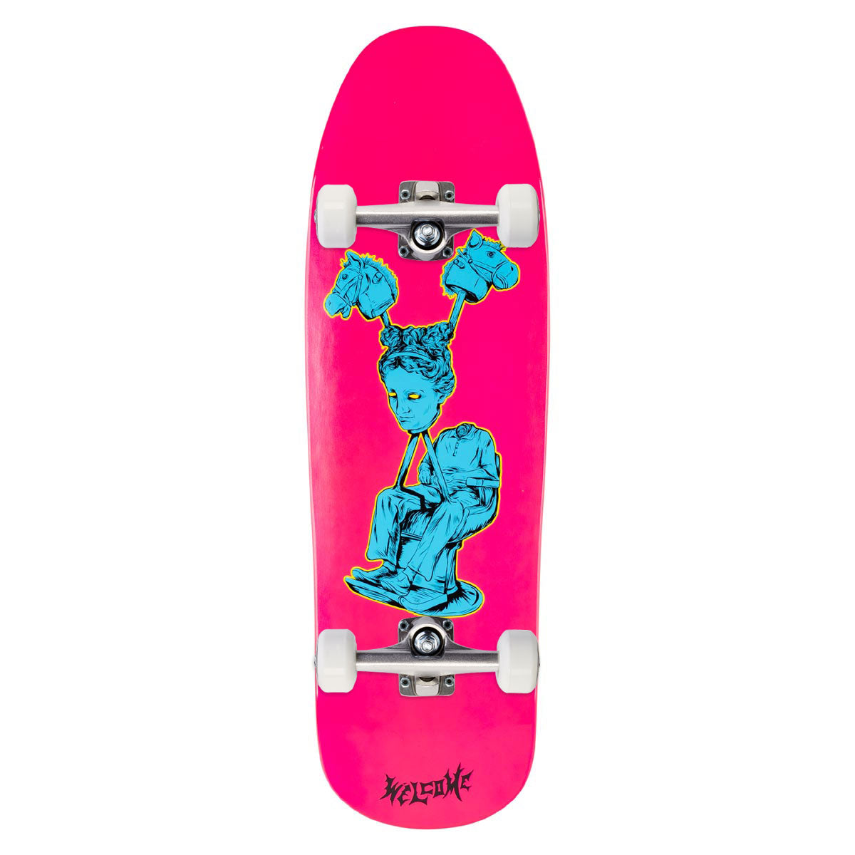 Welcome Hedo Rick On A Gaia Skateboard Complete - Hot Pink Dip - 9.70