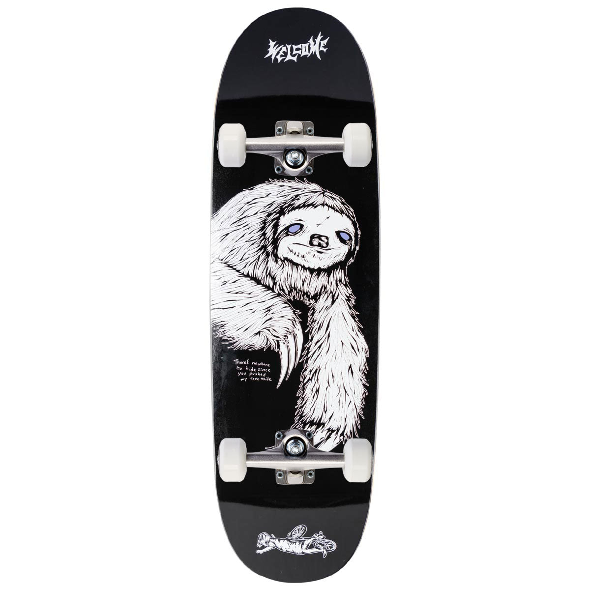 Welcome Sloth On A Boline 2.0 Skateboard Complete - Black/White - 9.50