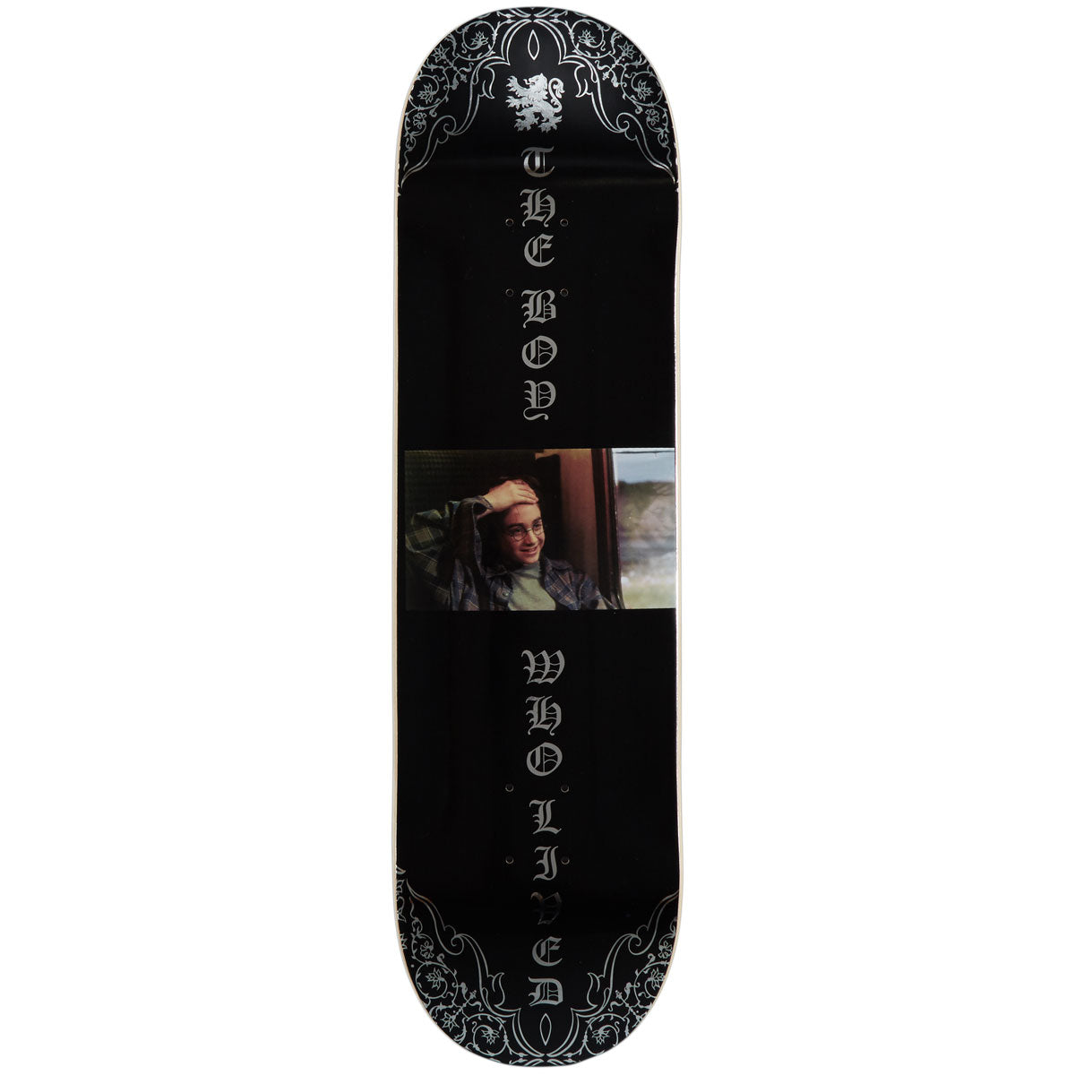 Color Bars x Harry Potter Boy Who Lived Skateboard Deck - Black/Silver Foil - 8.50