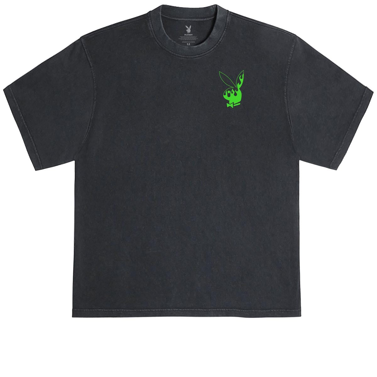 Color Bars x Playboy Flames 2.0 T-Shirt - Black/Slime Green image 1